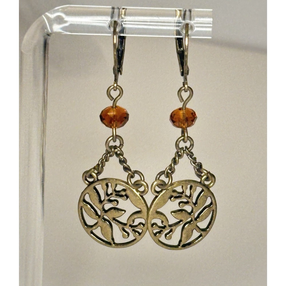 Lia Sophia "Belcanto" Antique Gold Tone w/Beads Earrings